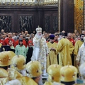 В день памяти святых равноапостольных Мефодия и Кирилла архиепископ Петергофский Амвросий принял участие в Божественной литургии в Храме Христа Спасителя в Москве