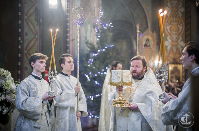 Архиепископ Амвросий совершил Божественную литургию в Петропавловском соборе Петергофа