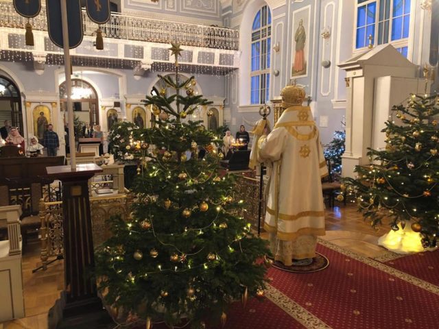 Епископ Петергофский Серафим совершил Божественную литургию в день отдания Рождества Христова